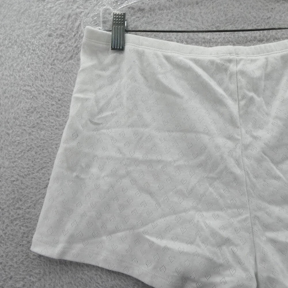 Victorias‎ Secret Large Boyshort Pajama Shorts White Heart Knit Sleepwear Short